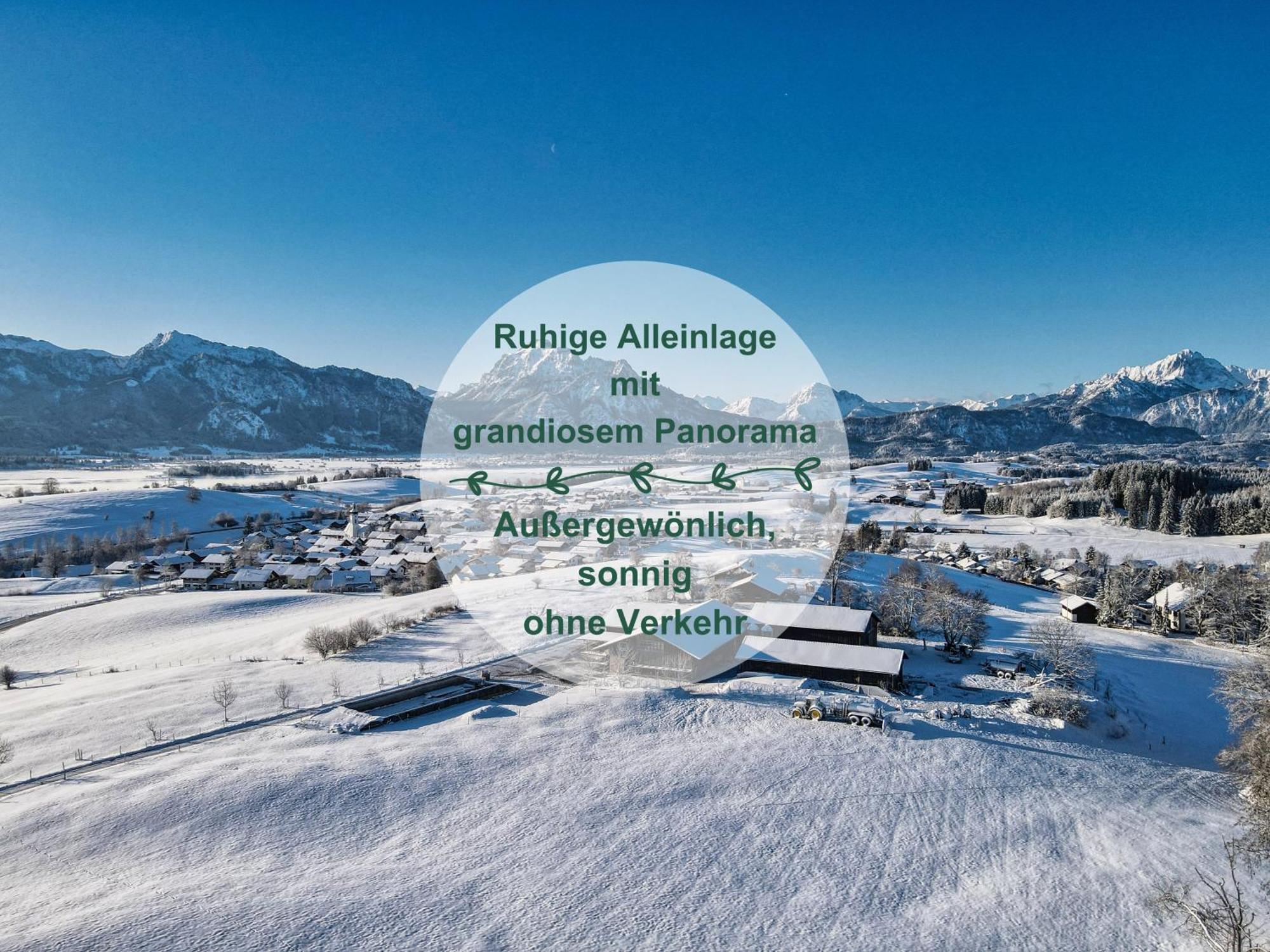 Chalet - Ferienwohnungen - Biohof Stoeger - Panoramasuedbalkon - Grandiose Aussicht Auf See, Berge Und Schloss Neuschwanstein Ріден Екстер'єр фото