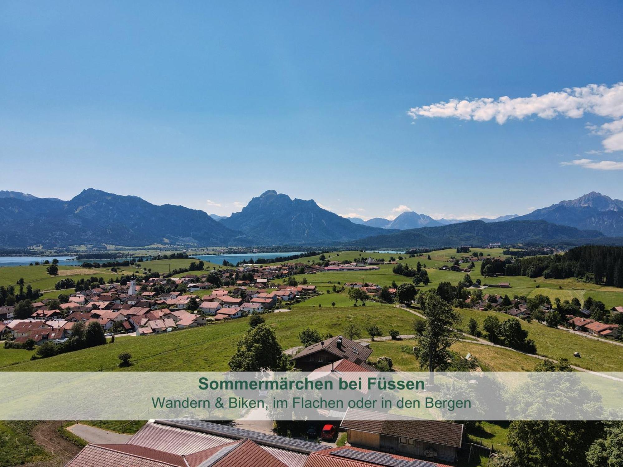 Chalet - Ferienwohnungen - Biohof Stoeger - Panoramasuedbalkon - Grandiose Aussicht Auf See, Berge Und Schloss Neuschwanstein Ріден Екстер'єр фото