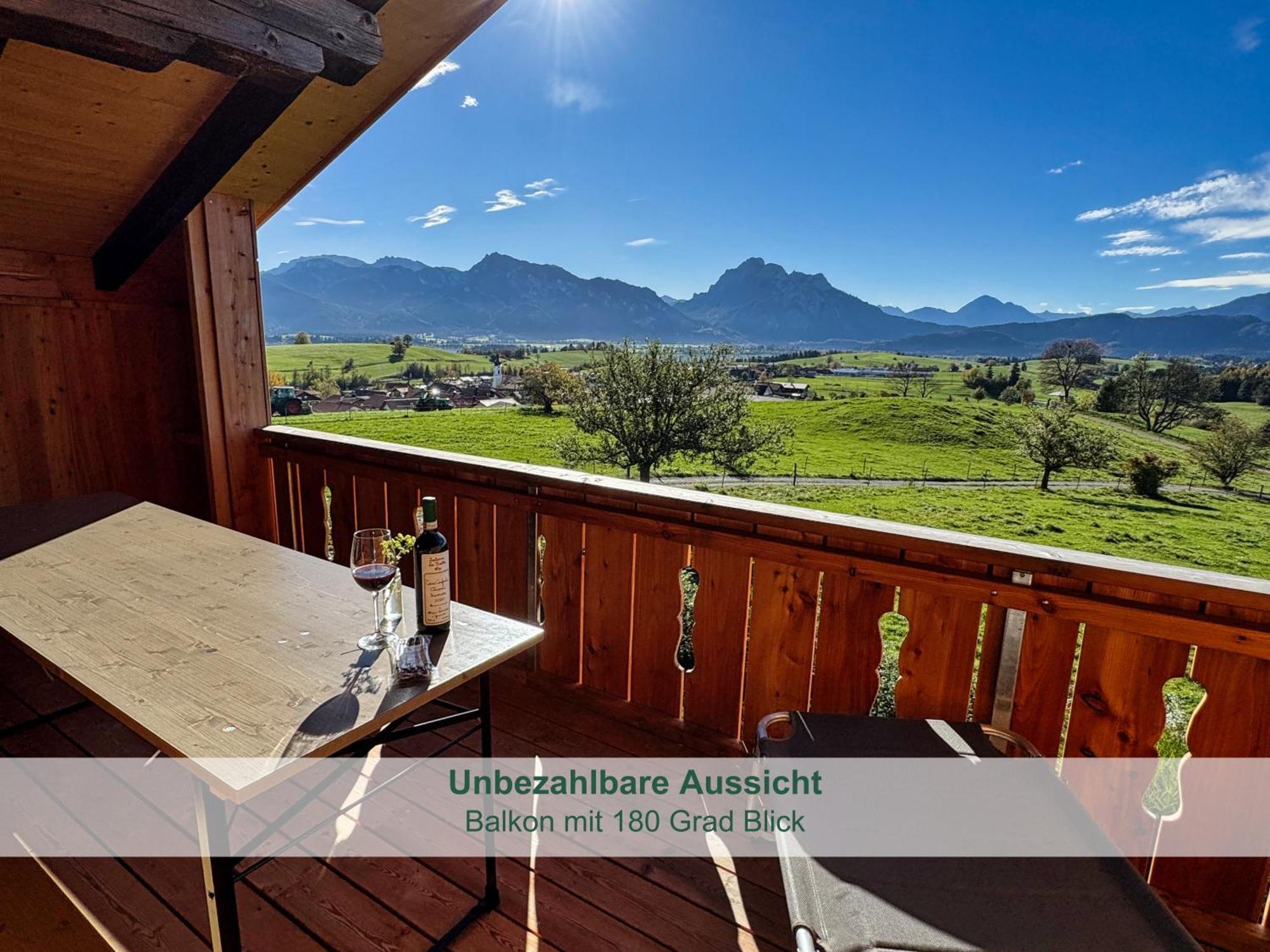 Chalet - Ferienwohnungen - Biohof Stoeger - Panoramasuedbalkon - Grandiose Aussicht Auf See, Berge Und Schloss Neuschwanstein Ріден Екстер'єр фото